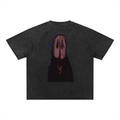 BIG FACE Unisex Mineral Wash Raw Edge T-Shirt