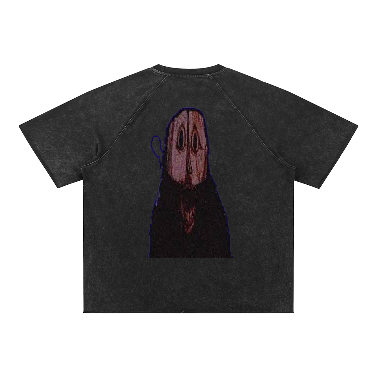 BIG FACE Unisex Mineral Wash Raw Edge T-Shirt