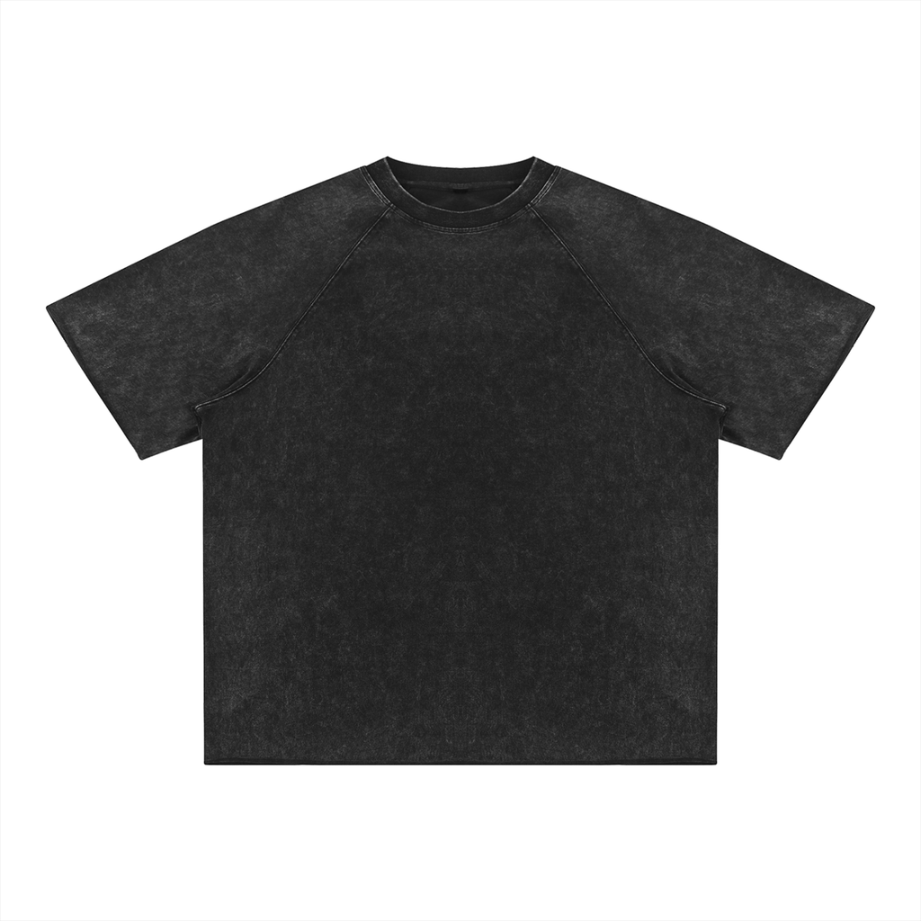 BIG FACE Unisex Mineral Wash Raw Edge T-Shirt